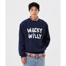 와키윌리 WACKY WILLY 부클 자수 맨투맨 네이비 WA2504CR11NA 218057