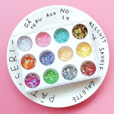 혜명마트 스팽글 글리터세트 DIY 레진공 원석파츠 레진공예 레진키트 데코재료 파츠네일, 1-글리터-혼합하트