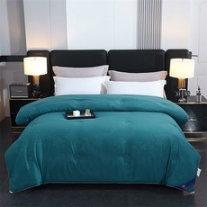 DS R1 부드러운 실크 따뜻한솜 두꺼운 솜이불 먼지없는, 신상-프리미엄그린, 150/200[여름 이불 3근] 이불커버