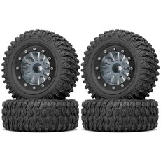 OGRC 1.3 타이어 RC 비드락 휠 림 모든 지형 고무 포함 TRX4M SCX24 크롤러 자동차용 - 66 x 25mm (C-티타늄) 177820, C-티타늄