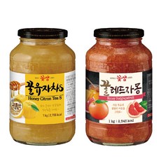 꽃샘 꿀 유자차 1kg+레드 자몽 1kg, 1kg, 2개, 1개입