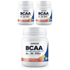 nutricost BCAA支鏈胺基酸無麩質補充粉 覆盆子檸檬口味, 990g, 3罐