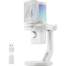 MAONO 무선 게이밍 마이크 USB Condenser Mic with Software 노이즈 캔슬링 AI Voice Changer RGB Lights Gain for