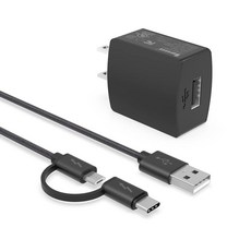 Superer 마이크로 USB 및 USB-C 충전기 아마존 올드 & 뉴 킨들 파이어 태블릿(HD/HDX/플러스/키즈/맥스) 페이퍼화이트 오아시스 E-리더기 에코 도트 래피, Superer 마이크로 USB 및 USB-C 충전기,