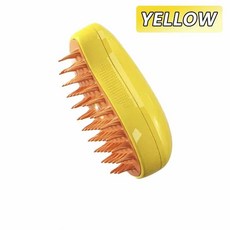 고양이 스팀 브러시 그루밍 전기 분무기 마사지 애완견 털 제거 청소 빗, 색상: 2. 1PC Yellow, 1개