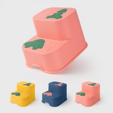 2단 3컬러-소형계단.미니계단.디딤판.욕실계단.화장실계단.침대계단.펫스텝.스툴의자.보조스툴 욕실 발디, 뛰뛰빵빵 스툴 (핑크)