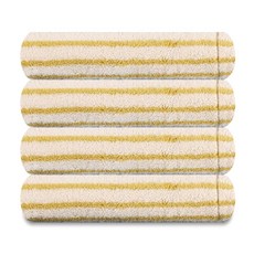 송월타올 스트라이프 줄무늬 수건 220g 570GSM, 4개, 베이지