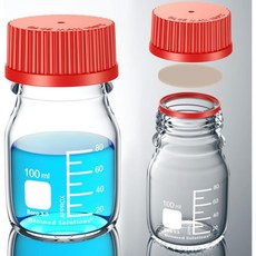 바이오메드 솔루션 미디어 저장 병 보로실리케이트 3.3 유리 용기 PBT GL45 나사 캡 PBT 주입 링 및 PTFE 세파 멸균 100mL 2Pk