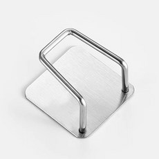 不鏽鋼海綿瀝水架 多功能菜瓜布架 廚房掛鉤, 1個, 銀色+1輔助貼+1免釘膠, 銀色