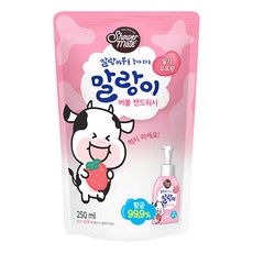 샤워메이트 말랑카우 버블 핸드워시 리필형 딸기 우유향, 1개, 250ml