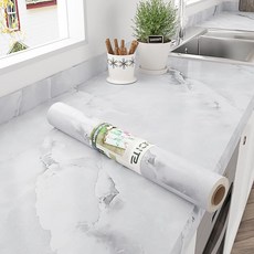 STICKEEP 매트 그레이 대리석 접촉지 조리대용 방수 두꺼운 조리대 벗겨서 붙이는 비닐 벽지 탈착식 오일 프루프 화강암 주방 캐비닛용 45 x 800.1cm(17.7