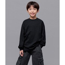 스탠다드 키즈 STANDARD KIDS 오버사이즈 크루 넥 립 커프스 긴소매 티셔츠 [블랙] MKDTL9Z02-BK 685704