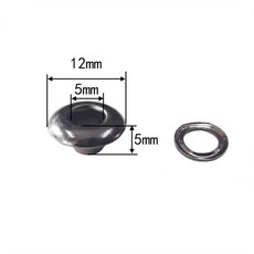 구멍 금속 와셔 도구 펀치가있는 그로밋 신발 벨트 캡 가방 태그 옷, 색상: 15. 5mm Gun black(30Set), 1개