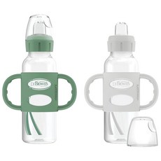 닥터브라운 내로우넥 손잡이 스파우트 시피 젖병 250ml 그린, 2팩, 그린 & 그레이