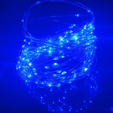 Led 실버 와이어 요정 조명 USB 전원 LED 문자열 야외 방수 갈 랜드 크리스마스 파티 웨딩 DIY 장식, 08 파란색, 04 2 m