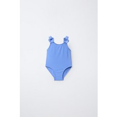 ZARA 2-6세/ 3D 플라워 텍스처 스윔수트 - 미디움 블루 {QHJ}