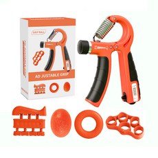 유니케이 악력기셋트 손가락 손목 전완근운동 5종구성, 1세트, ,악력기셋트 오렌지