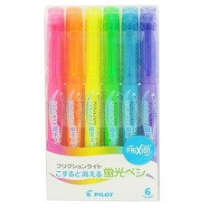 PILOT 百樂 SFL-60SL-6C 螢光魔擦筆 (一般系) (6色組), 1個