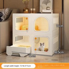 고양이 호텔 집 케이지 애완 동물 초대형 공간 빌라 홈 실내 투명 통합 화장실이있는 다기능 야외 캐비닛, 4)A 71x46x71cm white