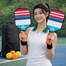 마비에르 MAVIER 피클볼 패들 Pickleball 파이버글라스 입문용 라켓 세트, 1세트, 블루&레드