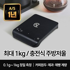 센리 전자 커피저울 가정용 충전식 주방저울 1kg 마스터용, 블랙, C08