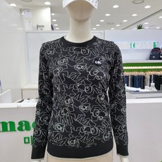 마코 모다남양주 여성 FW 띠옹이 패턴 풀오버 라운드니트티 MOW3SW7117_GN