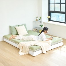더릭스홈 12존 마약매트리스 6cm 10cm 13cm 침대 바닥 손님용 토퍼 자취 원룸 1인용 꿀잠 기절 수면매트, 올리브그린