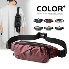 限時購 防水腰包多功能背包夏天戶外運動挎包男士女士時尚跑步胸包單肩包時尚潮流單肩包純色簡約挎包YIR4, 黑色,At61040