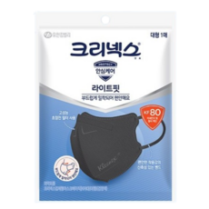 크리넥스 입체형 마스크 대형 KF80, 1개입, 80개, ALL BLACK (블랙)