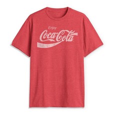 Coca-Cola 남성용 Eighties Coke 반소매 티셔츠 레드 헤더 140297