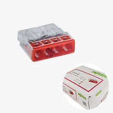 와고 푸시인콘넥타 4P 2.5SQ 1BOX 단선용 적색 독일산 커넥터, 1박스