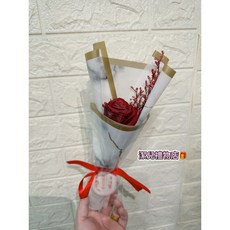 潔兒禮物店 香皂花束, 紅玫瑰+禮物袋