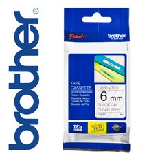 *정품* [ 브라더 ] 라벨테이프, TZe111 [6mm 투명/검정글씨], 1개