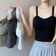 끄니스토어 탈부착 패드 튜브탑 캐주얼룩 운동복슬리브