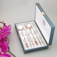 GOZIPMALL 薄荷青紅烏龜緞面夫妻餐具組, 1套, 湯匙 2p + 筷子 2p + 薄荷色收納盒 + 提袋