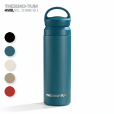 써모텀 보온병 텀블러 손잡이 물통, 1개, 500ml, 블루