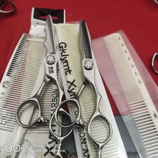 專業理髮剪刀套裝 6寸 440c 銀色手柄, 1個, 如圖所示