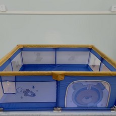 매트안전용품 아기 플레이펜 유아용 안전 플레이펜 간편 조립 대형 아기 플레이 펜 안전 펜스 게이트 가벼운 플레이펜넓은 놀이 공간어린이집유아를 둔 부모, 1)파란색노란색