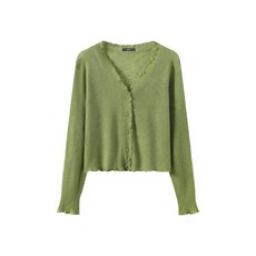 GGPX 여성용 데일리 썸머 브이넥 긴팔 가디건 GQBCK021D