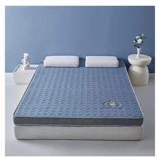 HEALTHYLIFE 乳膠記憶海綿床墊 兔藍色 90x200公分 10公分厚 可摺疊 學生宿舍適用, 兔藍色-厚度10cm-拒絕塌陷,90*200cm（有190長度下標請備注, 10cm