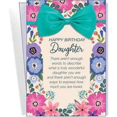 Chuck's Card-O-Rama - 딸 생일 카드 - 시카고에서 제작 - 완벽한 사이즈: 넉넉한 25.4cm x 19.9cm(10x2.54cm x 7.75x2.54cm)까지