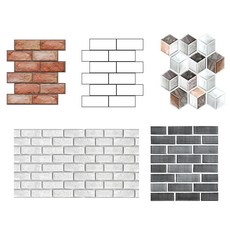 3D 입체 부착식 파벽돌 폼벽지 스티커 셀프 시공, 06빈티지 레드, 06빈티지 레드