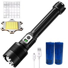 도미노스토리 xhp360 후레쉬 손전등 배터리5000mah2개포함 xhp160 업그레이드버전 해루질 낚시 led 밝은 랜턴 후레쉬, 1개, 다크블랙xhp360랜턴+배터리5000mah2개