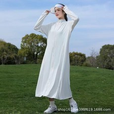 女款長袖薄款防曬外套 戶外防紫外線長裙 鏡片可拆卸/可旋轉