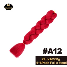 긴 보라색 24인치 점보 브레이드 익스텐션스 합성 브레이딩 헤어 아프로 옴브레 컬러 카네칼론 헤어 어린이, 01 24인치, 01 1개/묶음, 36 A12