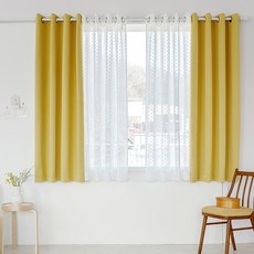 까르데코 디망쉬 암막+모닝도트 속지 창문커튼 4장+커튼봉10자