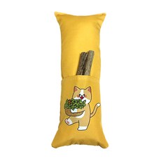 오시개냥 담다 국내산 포켓 고양이 장난감 캣닢 마따따비 쿠션 대형 특대형 애착인형, 1개, 대 옐로우
