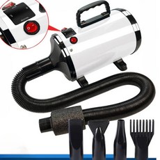 반려동물용 헤어 드라이어 미용 송풍기 일정한 온도 빠른 무소음 건조 무단 속도 조절 2800W, 03 하얀색