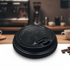 12 16 온스 종이컵 뚜껑 컵 리드 개폐 검정 카페일회용컵 뚜껑 100개입 (AF), 1개, 검은 뚜껑