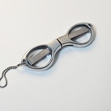 리빙릿 안경가위 키링 접이식 휴대용 가위 키링 캠핑 낚시, 1개, 실버